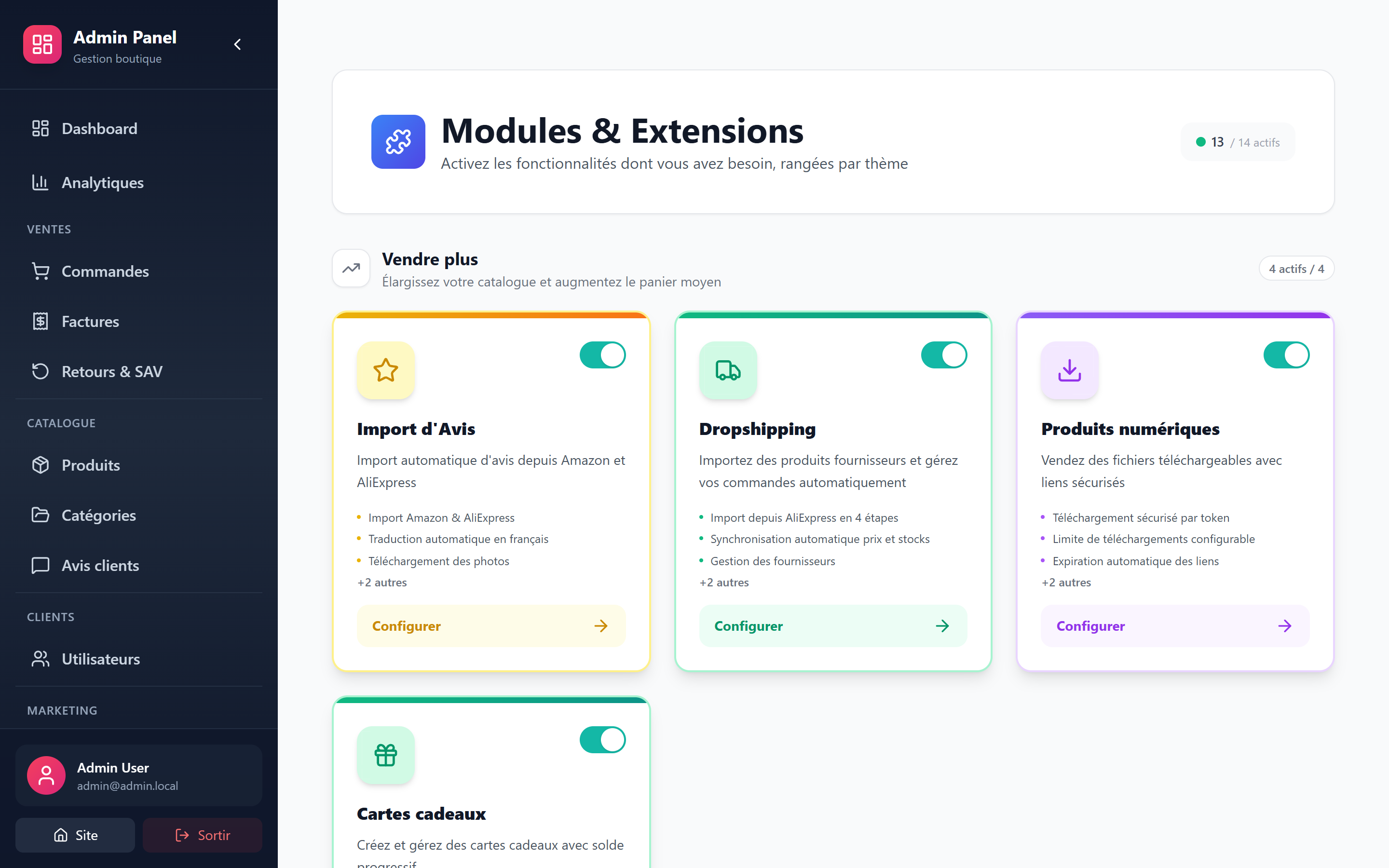 Modules Cluvina